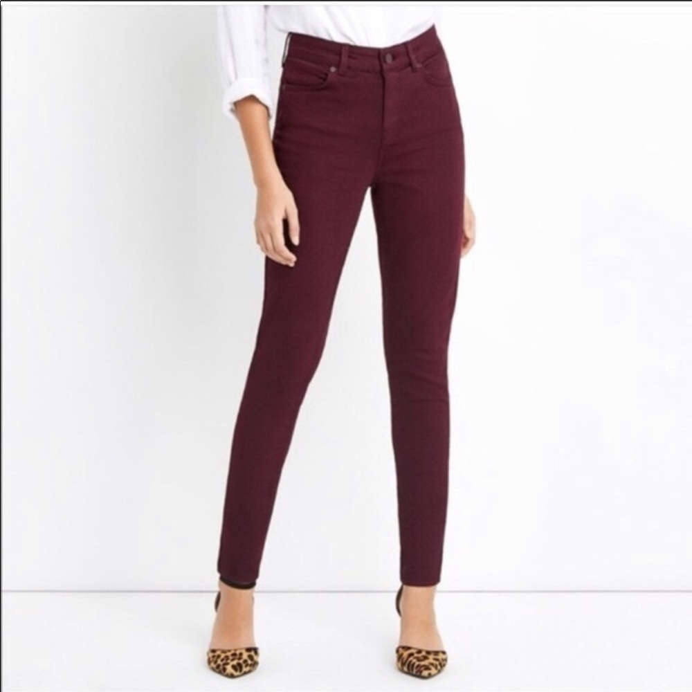 MADEWELL 9” High Riser Skinny Jeans Maroon